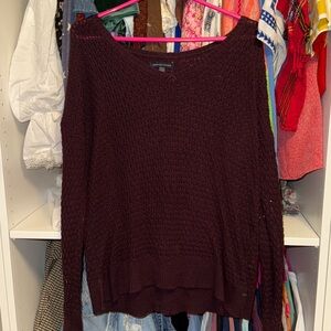 American Eagle Outfitters Maroon Knit Top